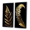 thumbnail image 3 of Designart "Golden Fern Leaf Elegance on Black IV" Ferns Framed Wall Art Set Of 2 - Modern Green Framed Canvas Set For Living Room Decor, 3 of 6