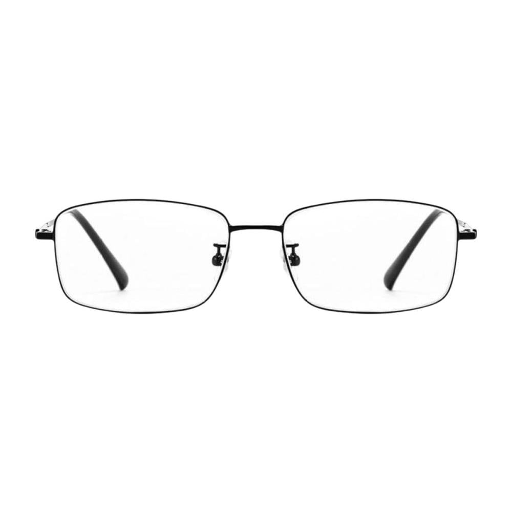 Mens Ultra-light Rectangle Gunmetal Reading Glasses 3.50 Anti-blue Light Classic Business Readers High-definition lenses Spring Hinge Titanium Alloy Presbyopic Glasses