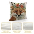 thumbnail image 4 of Throw Pillow Covers Animal with Flower Wreath Linen Square Home Decorative Throw Pillow Case Cushion Covers Inches (Dog), 4 of 5