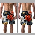thumbnail image 3 of luoweisi Men's Beach Shorts Quick Dry Swim Trunks with Mesh Lining Flower L, 3 of 5