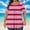 Hot Pink, variant on Women Tops Square Neck Short Sleeve Casual Striped Shirts Loose Plus Size Pullover Pleated Women Shirts