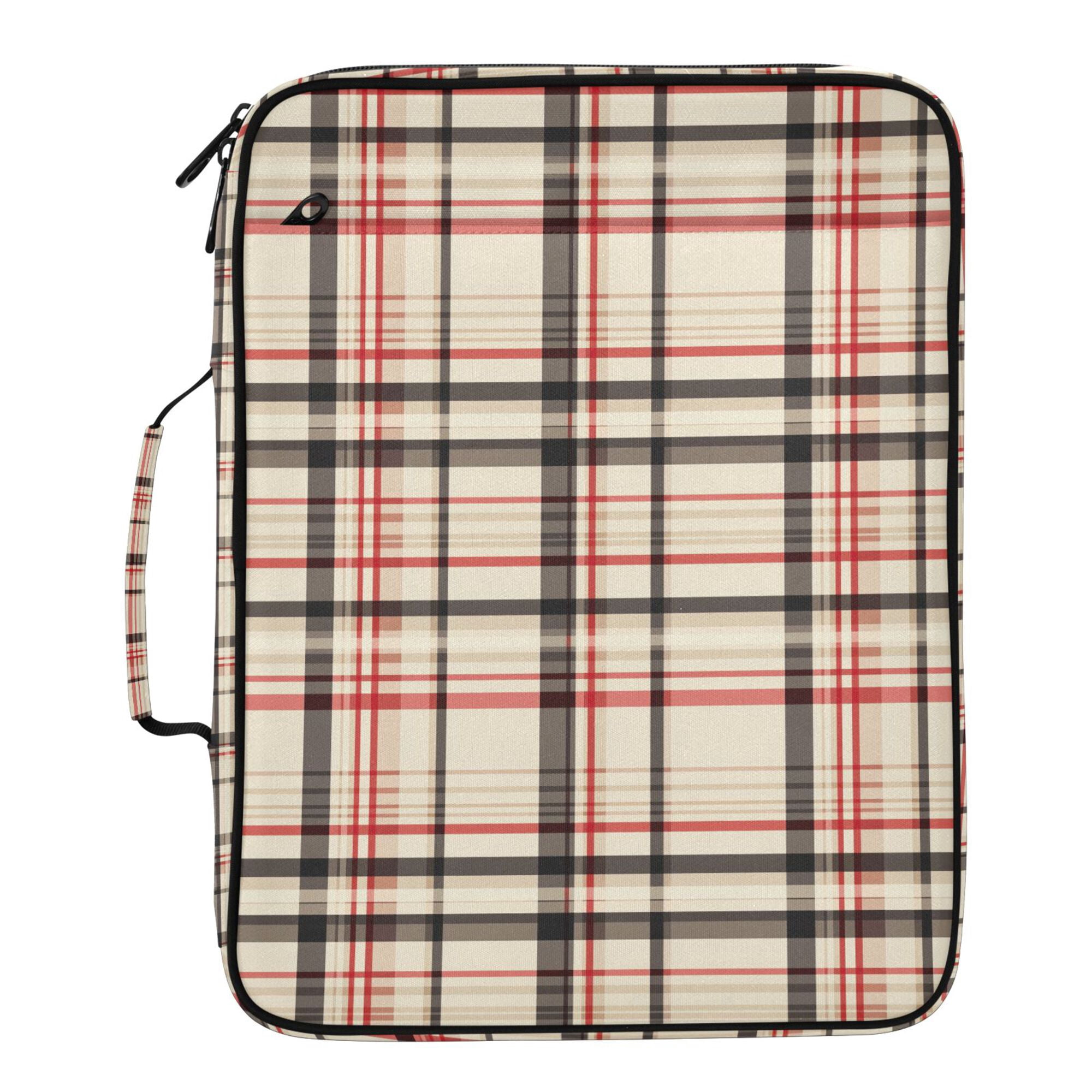 FORMRS Accordion File Folder A4 Size 7-Pocket Expanding Document Organizer Bag with 3 Ring Binder, Black Tartan