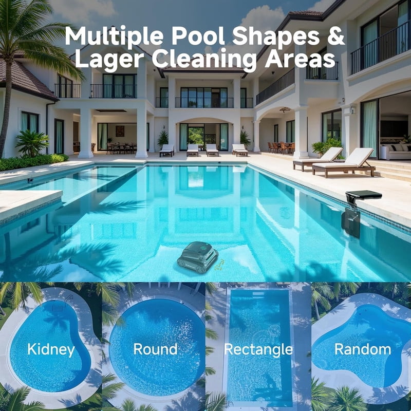 WYBOT S2 Solar Robotic Pool Cleaner with Solar-Powered Charging Dock, 3D Adsorption System