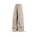 thumbnail image 2 of Afuyipoi Mens Cargo Pants Elastic Waist with Drawstring Windproof Outdoor Sports Jogger Trousers Khaki Size 2XL, 2 of 9
