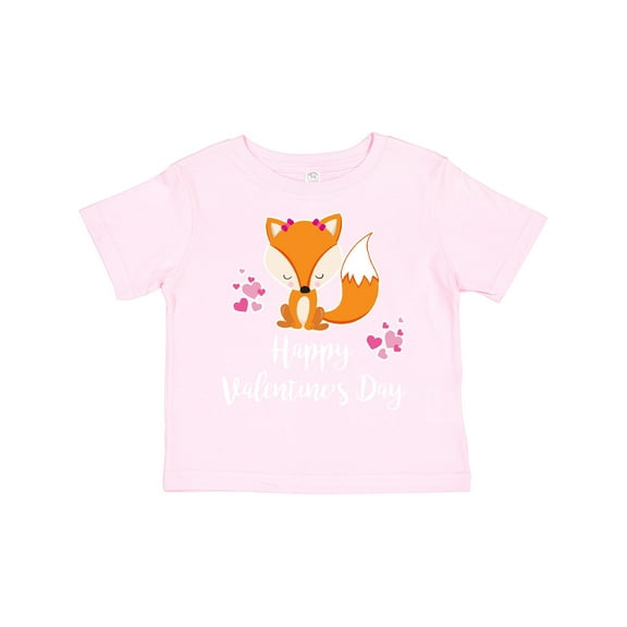 Inktastic Happy Valentine's Day Fox White Boys or Girls Toddler T-Shirt