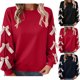 thumbnail image 1 of RKSTN Women's Christmas Sweatshirt Oversized Crewneck Cute Knit Bowknot New Year Holiday Sweatshirts Womens Casual Solid Round Neck Plus Size 3D Bow Trim Loose Comfy Sweatshirt Fall Spring Clothes, 1 of 9