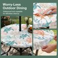 thumbnail image 5 of Round Outdoor Tablecloth with Umbrella Hole and Zipper, Teal Red Coastal Tablecloth with Elastic Waterproof, Beach Nautical Sea Turtle Coral Starfish Patio Table Covers for 31" - 35" Pool Tables, 5 of 9