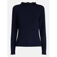 thumbnail image 6 of Scenario Women's Rib Mock Neck Top with Long Sleeves, Sizes XS-XXXL, 6 of 6