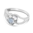 thumbnail image 3 of 14k White Gold Round Aquamarine And Diamond Heart Ring, 3 of 6