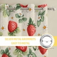 thumbnail image 6 of Red Strawberry Kitchen Curtains Window Panels, Summer Fruits Farmhouse Leaves Floral Retro Insulated Window Treatment Curtain, Grommet Curtains for Bedroom/Living Room/Bathroom, 2 Piece 27.5"Wx39"L, 6 of 8