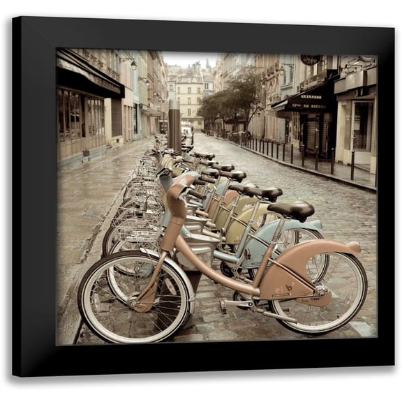 Blaustein, Alan 12x12 Black Modern Framed Museum Art Print Titled - City Street Ride Paris
