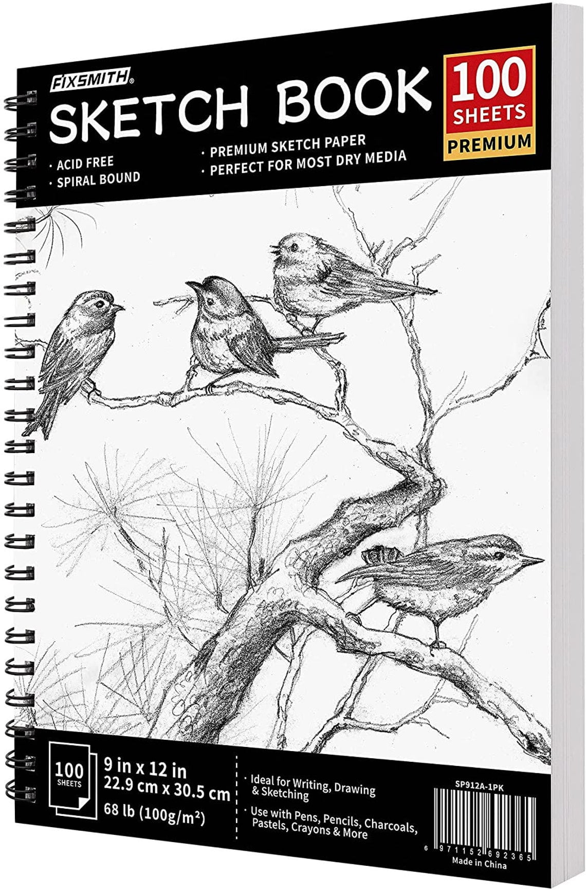  H & B Sketch Book 9X12, Drawing Pad 100-Sheets, Sketching  Book for Drawings for Kids Wire Bound, Blank Page, Artist Sketch Pad,  Durable Acid Free Drawing and Sketching Paper Book(2 Pieces)