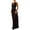 Black, variant on Summer Dresses For Women 2025 Elegent Plain One Shouder Cocktail Maxi Dress Elegant Sleeveless Satin High Slit Sundress