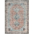 thumbnail image 2 of Well Woven Lotus Menda Bohemian Oriental Light Blue Distressed Machine Washable 6'7" x 9'3" Area Rug, 2 of 8