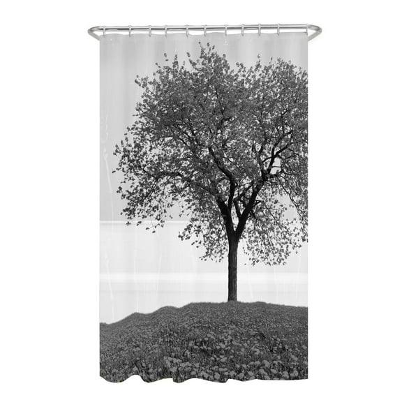 Zenna Home Arbor Tree 70" x 72" Waterproof PEVA Shower Curtain Set, with 12 Hooks, Multi-Color