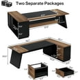 thumbnail image 2 of Tribesigns L-Shaped Executive Desk, 78-Inch Modern Office Desk with Drawers and Lateral File Cabinet, 2 of 5