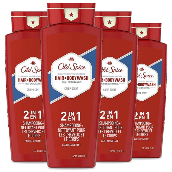 Old Spice High Endurance Hair & Body Wash 18 oz (Pack of 4)