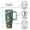 thumbnail image 3 of 30oz Snowflakes Tumbler with Lid and Straw Leak Proof Stainless Steel Cup Christmas Holiday Gift, 3 of 5