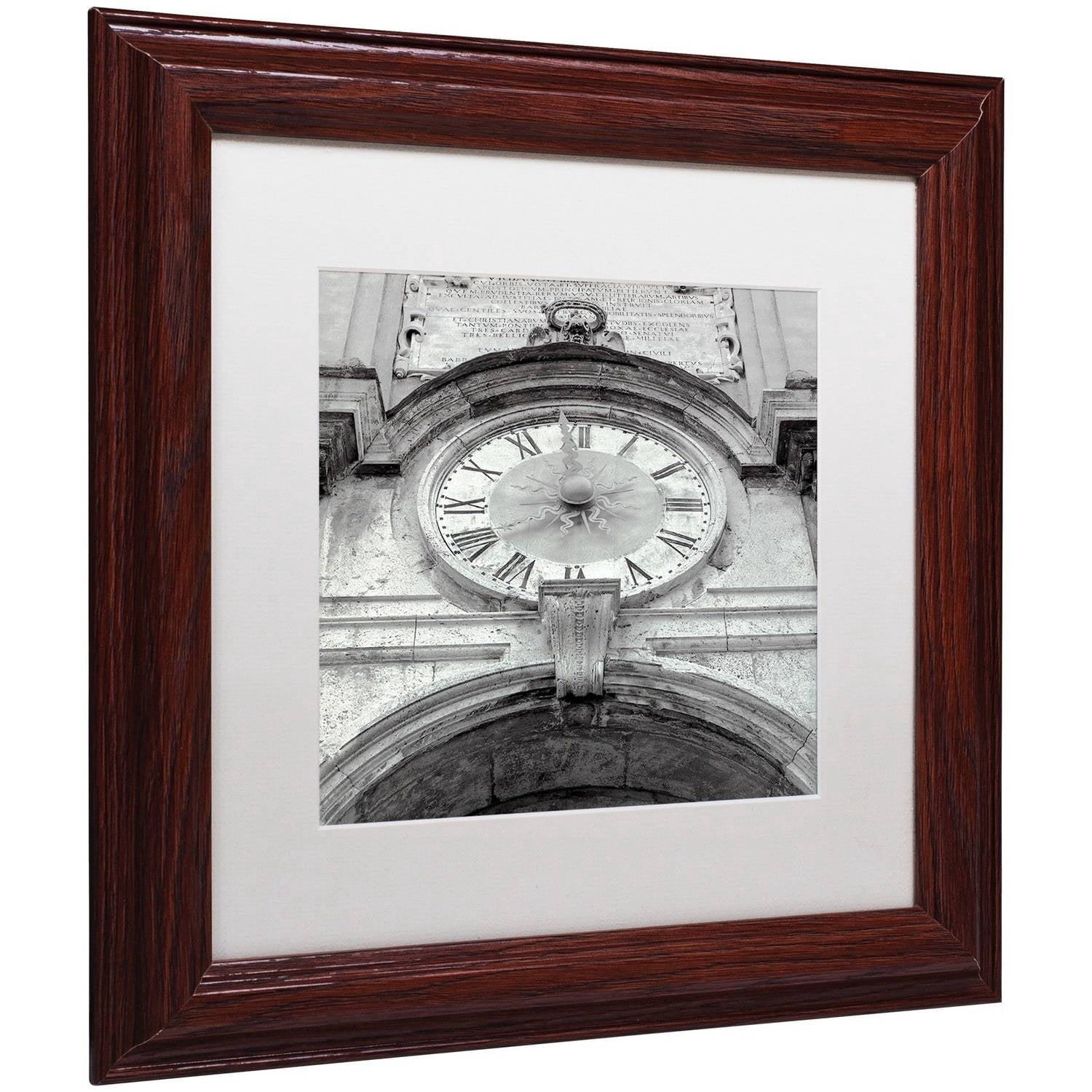 Trademark Fine Art "Il Grande Ororlogio I" Canvas Art by Alan Blaustein, White Matte, Wood Frame