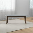 thumbnail image 4 of Allora Mid-Century Modern Design Small Fabric Upholstered Dining Bench in Gray, 4 of 6