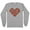 Grey, variant on Strawberry Heart Long Sleeve Shirt Unisex Large White
