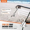 thumbnail image 3 of Stainless Steel Boat Anchor Hook, Quick Release Slide Anchor for 3/8"-5/8" Rope, 3700LB Capacity – Knotless Marine Anchoring System, 3 of 11
