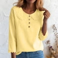 thumbnail image 2 of vigerkar Womens Floral Embroidered Long Sleeve Shirt Peter Collar Dressy Casual Blouse Shirts (Yellow, 3XL), 2 of 7