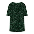 thumbnail image 7 of Charella Women's Plus Size Tops Tunic Short Sleeve Shirts Floral Printed Crew Neck Blouses Loose Summer Tees (L, Multicolor 4), 7 of 7