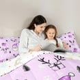thumbnail image 5 of Feelyou Kids Santa Claus Full Size Comforter Sets, Dreamy Fairy Tale Bedding Comforter Set, Purple Christmas Gifts Reversible Bedding Sets, Super Cozy Room Decor, 3pcs, 5 of 8