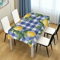 thumbnail image 4 of Yayeee Tablecloths 60" x 108" Rectangle Wrinkle Resistant Party Table Cover, Blue Plaid Lemon, 4 of 8