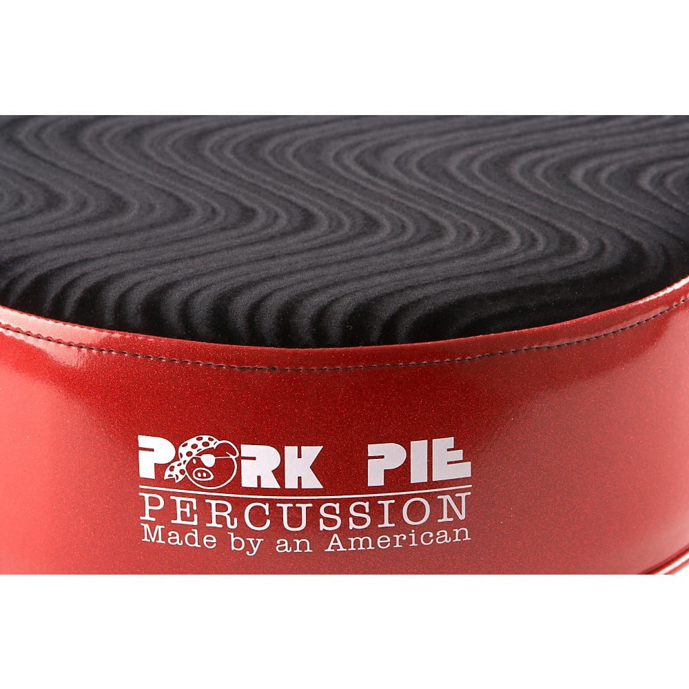 Pork Pie Round Drum Throne - Red with Black Swirl Top