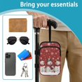 thumbnail image 6 of COEQINE Forearm Crutch Accesories Walking Stick Bag Snowman Snowflake Red Elbow Crutch Pouch, Cane Attachment, with Multiple Pockets, Phone Holder, for Adults Women Men, 6 of 7