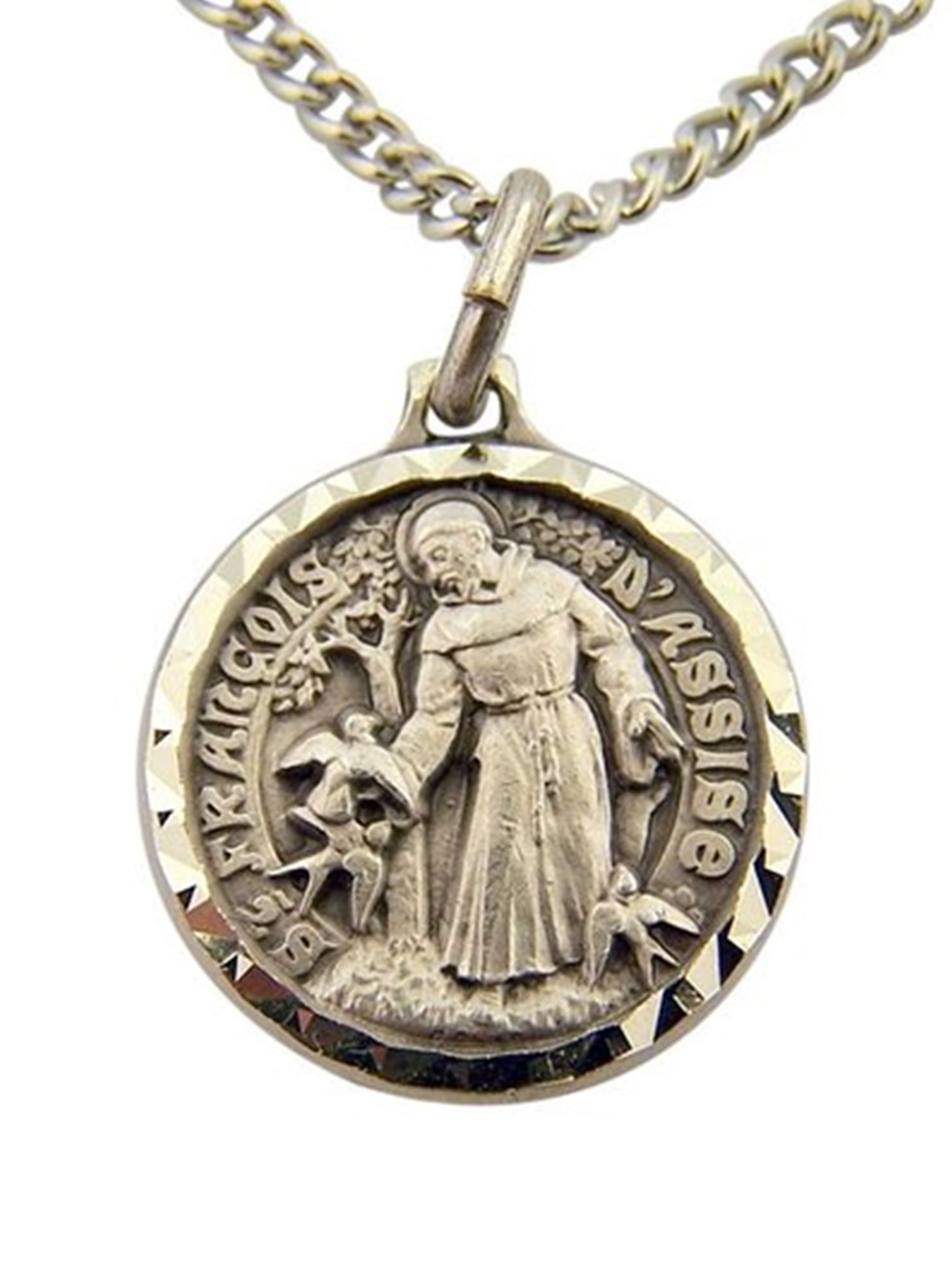 French Nickel Silver Catholic Patron Saint Francis of Assisi Medal