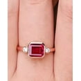 thumbnail image 2 of 3Ct Emerald Cut Lab Created Red Ruby Solitaire Engagement Ring 14k Yellow Gold Plated Silver, 2 of 4