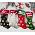thumbnail image 3 of Christmas Stockings, 19 Inches Xmas Stockings wiht Glitter Silver Snowflake Print, Classic Christmas Stocking Decorations for Family Holiday Party, 3 of 4