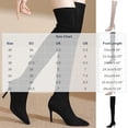 thumbnail image 3 of Women's Boots Solid Color Pointed Toe Block Heel Stretchy Knit Over The Knee Boots Fashion Casual Soft Padded Insole Thigh High for Fall Winter Daily Outdoor Shopping, 3 of 9