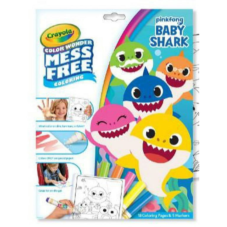 Crayola Baby Shark Mess Free Coloring Book, Mess Free, Baby Shark