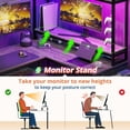 thumbnail image 6 of L Shaped Computer Desk with Power Outlet and LED Strip, Reversible Corner Gaming Desk with 2 Drawer and Keyboard Tray, Grey, 6 of 8