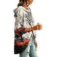 thumbnail image 3 of FGVCTG Halloween Sweatshirts for Women Drawstring 3/4 Sleeve Halloween Hoodie Ghost Graphic Spooky Oversized Pullover Hoodies Beige M, 3 of 4