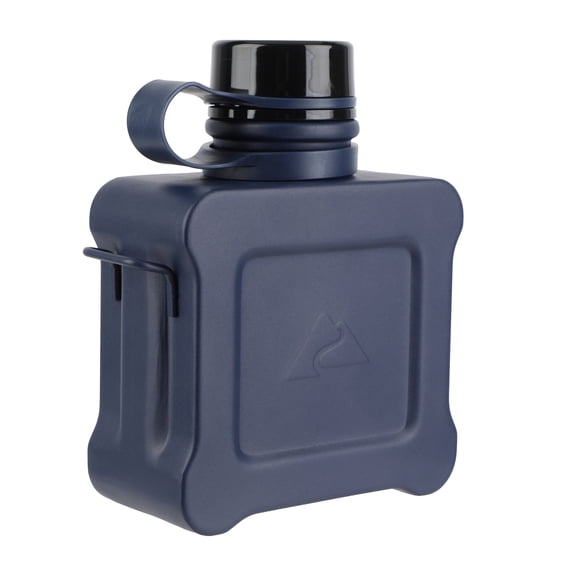 Ozark Trail 25oz Single-Wall Stainless Steel Canteen Water Bottle, Navy Blue, Leak-Resistant, BPA-Free
