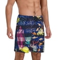 thumbnail image 2 of Naloa Sea Inhabitans and Herb Men's Short Pajama Pants, Lounge Comfort Shorts with Elasticized Waistband and Side Pockets - 3X-Large, 2 of 9
