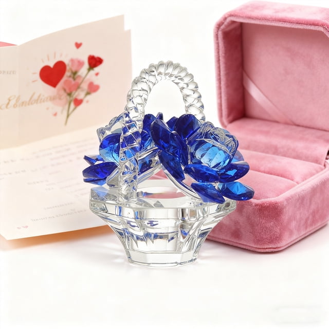 Adorno de cristal de vidrio, decoración de Halloween, cristales de San Valentín, cesta de rosas, adorno para coche, decoración del hogar, regalo de cumpleaños de San Valentín, decoración del hogar, re