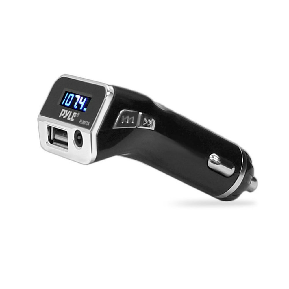 FM Radio Transmitter with USB Port for Your Devices, 3.5mm AUX Input