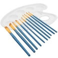thumbnail image 3 of FOMIYES Drawing Oil Paint Brush Blue Wood Nylon Plastic 1Set 8.9X6.7In, 3 of 8