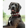 thumbnail image 2 of The Bestia "Bijou" Leather Dog Collar Black & Red for Large Dog Breeds, 2 of 4