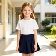 thumbnail image 2 of Girls Pleated Skirt | Casual Tennis Skirts, 1-16Y, Back Elastic Waist, Pull On, Easy On and Off, Ideal for Daily, School, Sports, Holiday Party, 2 of 5