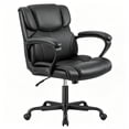 thumbnail image 7 of Homall Mid Back Executive Office Chair Swivel Computer Task Chair with Armrests, Ergonomic Leather-Padded Desk Chair with Lumbar Support, Black, 7 of 7