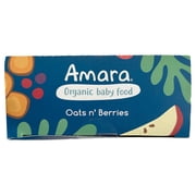 Amara Organic Baby Food Oats N Berries, No Added Sugar, Stage 2, 5 Individual Servings