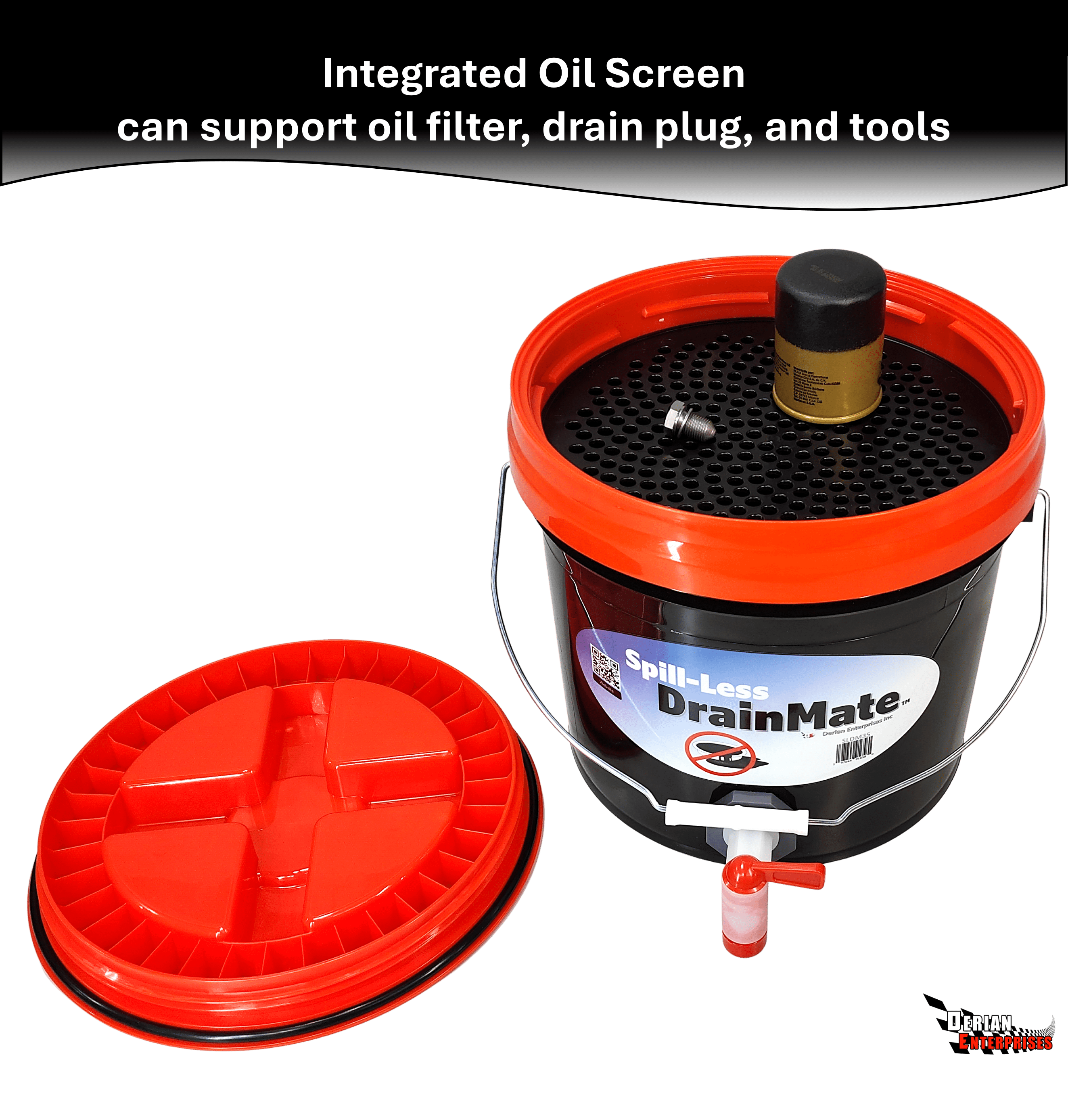 Spill-Less DrainMate™ 14 Quart Oil Drain Pan / Container - Made in USA
