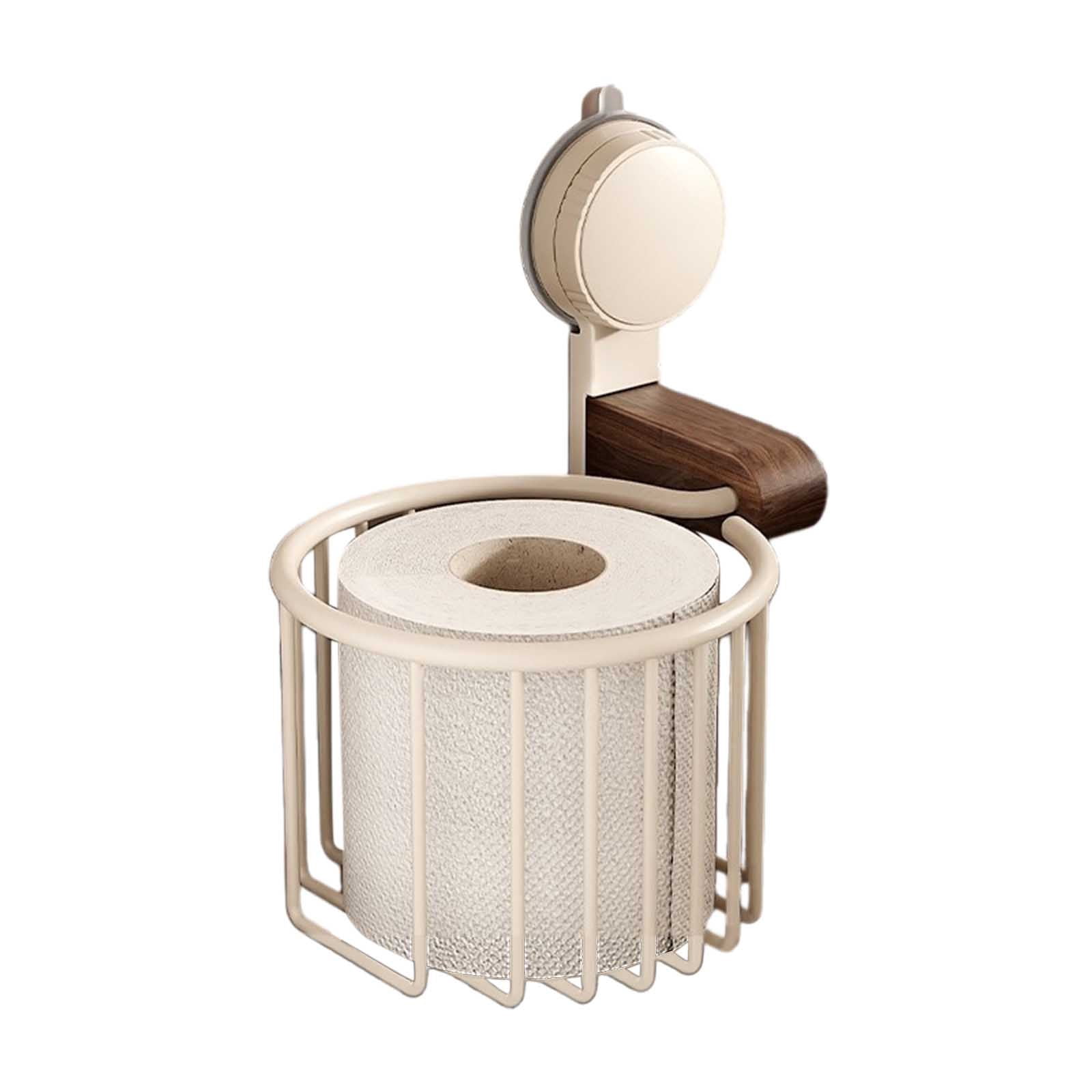 Vintage Bronze Wall Mounted Toilet Paper Holder – Antique Brass Bathroom Accessories Tissue Dispenser with Stable Metal Stand, Wire Basket Storage Rack